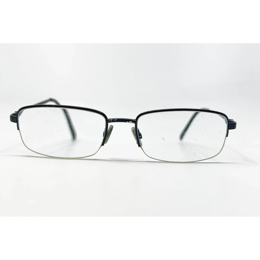 Bulova Durham Eyeglasses Mens Black Titanium Half Rim Rectangular 54-18-140